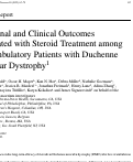 Cover page: Functional and Clinical Outcomes Associated with Steroid Treatment among Non-ambulatory Patients with Duchenne Muscular Dystrophy1.