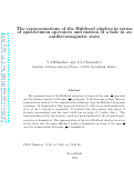 Cover page: The representations of the Hubbard algebra in terms of spin-fermion operators and motion of a hole in an antiferromagnetic state