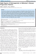 Cover page: High Degree of Heterogeneity in Alzheimer's Disease Progression Patterns