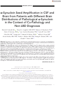 Cover page: Association of CSF α-Synuclein Seeding Amplification Assay Results With Clinical Features of Possible and Probable Dementia With Lewy Bodies