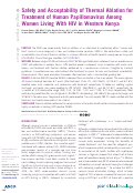 Cover page: Safety and Acceptability of Thermal Ablation for Treatment of Human Papillomavirus Among Women Living With HIV in Western Kenya.
