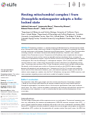 Cover page: Resting mitochondrial complex I from Drosophila melanogaster adopts a helix-locked state