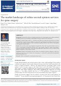 Cover page: The market landscape of online second opinion services for spine surgery.