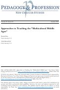 Cover page: Approaches to Teaching the "Multicultural Middle Ages"