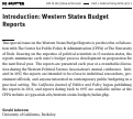Cover page: Introduction: Western States Budget Reports