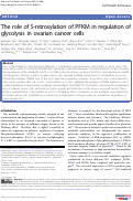 Cover page: The role of S-nitrosylation of PFKM in regulation of glycolysis in ovarian cancer cells.