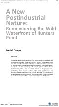 Cover page: A New Postindustrial Nature: Remembering the Wild Waterfront of Hunters Point