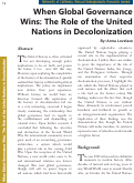 Cover page: When Global Governance Wins: The Role of the United Nations in Decolonization