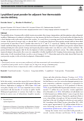 Cover page: Lyophilized yeast powder for adjuvant free thermostable vaccine delivery.