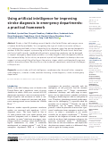 Cover page: Using artificial intelligence for improving stroke diagnosis in emergency departments: a practical framework.