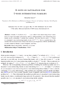 Cover page: A note on saturation for \(k\)-wise intersecting families
