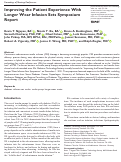 Cover page: Improving the Patient Experience With Longer Wear Infusion Sets Symposium Report.