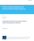 Cover page: Primary Frequency Response and Control of Power System Frequency