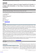Cover page: Machine Learning to Improve Energy Expenditure Estimation in Children With Disabilities: A Pilot Study in Duchenne Muscular Dystrophy