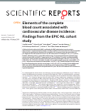 Cover page: Elements of the complete blood count associated with cardiovascular disease incidence: Findings from the EPIC-NL cohort study