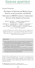 Cover page: The Impact of Parental and Medical Leave Policies on Socioeconomic and Health Outcomes in OECD Countries: A Systematic Review of the Empirical Literature