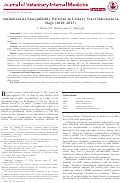 Cover page: Antimicrobial Susceptibility Patterns in Urinary Tract Infections in Dogs (2010–2013)