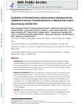 Cover page: Evaluation of standard versus reduced dose apixaban for the treatment of venous thromboembolism in patients with severe renal disease (ESRD-VTE)