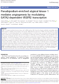 Cover page: Pseudopodium-enriched atypical kinase 1 mediates angiogenesis by modulating GATA2-dependent VEGFR2 transcription