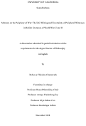 Cover page: Memory on the Periphery of War: The Life Writing and Uncertainty of Peripheral Witnesses in British Literature of World Wars I and II