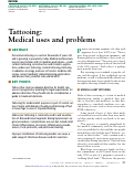 Cover page: Tattooing: Medical uses and problems