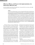 Cover page: Efficiency, Efficacy, and Power in the Implementation of a Medication Adherence Aid.