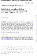 Cover page: Saint Peter's Leaky Boat: Falling Intergenerational Persistence among U.S.-Born Catholics since 1974