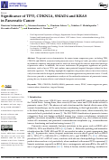 Cover page: Significance of TP53, CDKN2A, SMAD4 and KRAS in Pancreatic Cancer.