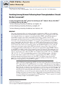 Cover page: Smoking among Women Following Heart Transplantation: Should We Be Concerned?