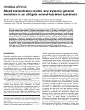 Cover page: Mixed transmission modes and dynamic genome evolution in an obligate animal–bacterial symbiosis