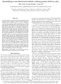 Cover page: Quantifying cross-situational statistics during parent-child toy play