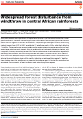Cover page of Widespread forest disturbance from windthrow in central African rainforests
