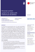 Cover page of Personal comfort systems for adults with intellectual disabilities