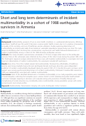 Cover page: Short and long term determinants of incident multimorbidity in a cohort of 1988 earthquake survivors in Armenia