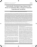 Cover page: Individually ventilated cages impose cold stress on laboratory mice: a source of systemic experimental variability.