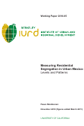 Cover page: Measuring Residential Segregation in Urban Mexico: Levels and Patterns
