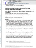 Cover page: Laboratory rhesus macaque social housing and social changes: Implications for research