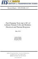 Cover page: Fast Charging Tests (up to 6C) of Lithium Titanate Cells and Modules: Electrical and Thermal Response