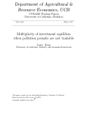 Cover page: Multiplicity of investment equilibria when pollution permits are not tradable