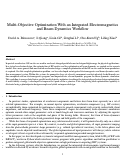 Cover page: Multi-objective optimization with an integrated electromagnetics and beam dynamics workflow