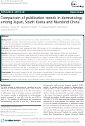 Cover page: Comparison of publication trends in dermatology among Japan, South Korea and Mainland China.