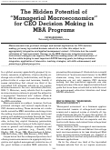 Cover page: The Hidden Potential of “Managerial Macroeconomics” for CEO Decision Making in MBA Programs