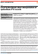 Cover page: Local hydroclimate alters interpretation of speleothem δ18O records.