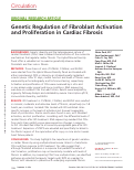 Cover page: Genetic Regulation of Fibroblast Activation and Proliferation in Cardiac Fibrosis
