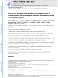 Cover page: Ethical and practical considerations for mitigating risks to sexual partners during analytical treatment interruptions in HIV cure-related research