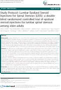 Cover page: Study Protocol- Lumbar Epidural Steroid Injections for Spinal Stenosis (LESS): a double-blind randomized controlled trial of epidural steroid injections for lumbar spinal stenosis among older adults