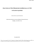 Cover page: Solutions of test problems for disposal of CO2 in saline aquifers