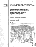 Cover page: Ratepayer-funded energy-efficiency programs in a restructured electricity industry: Issues and options for regulators and legislators