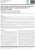 Cover page: Gender, Tobacco Control Policies, and Persistent Smoking Among Older Adults: A Longitudinal Analysis of 11 European Countries.