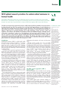 Cover page: WHO global research priorities for antimicrobial resistance in human health.